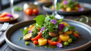 découvrez comment les ingrédients végétaux s'imposent dans la haute cuisine, révolutionnant les menus gastronomiques avec saveurs et créativité.
