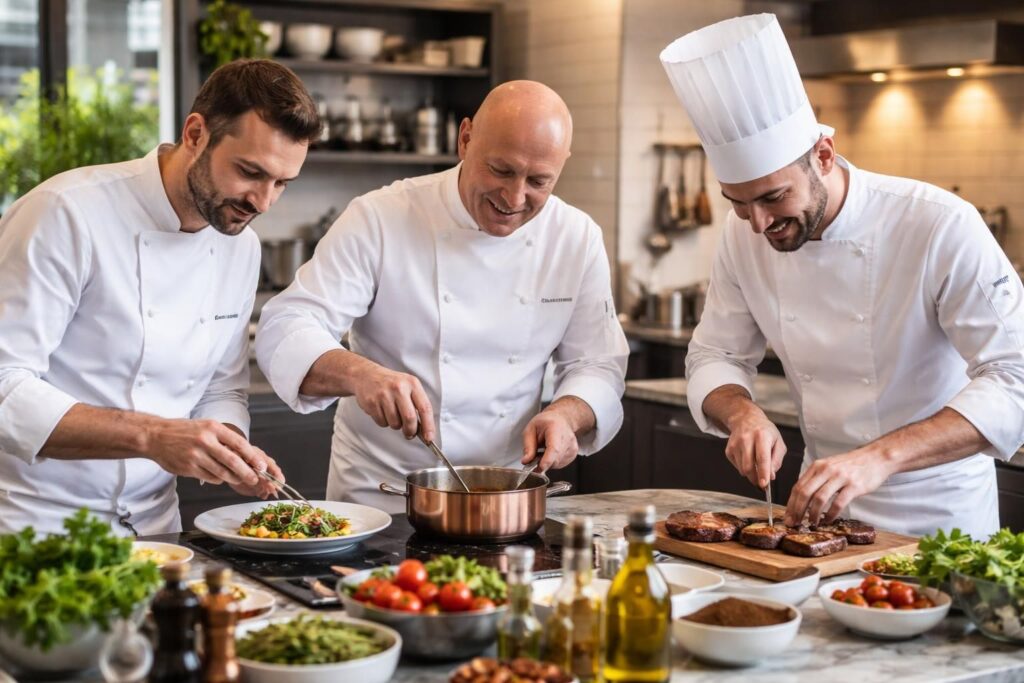 découvrez des recettes gratuites et faciles pour cuisiner comme un chef avec cyril lignac, thierry marx et marmiton. apprenez des astuces de grands chefs pour régaler toute la famille.